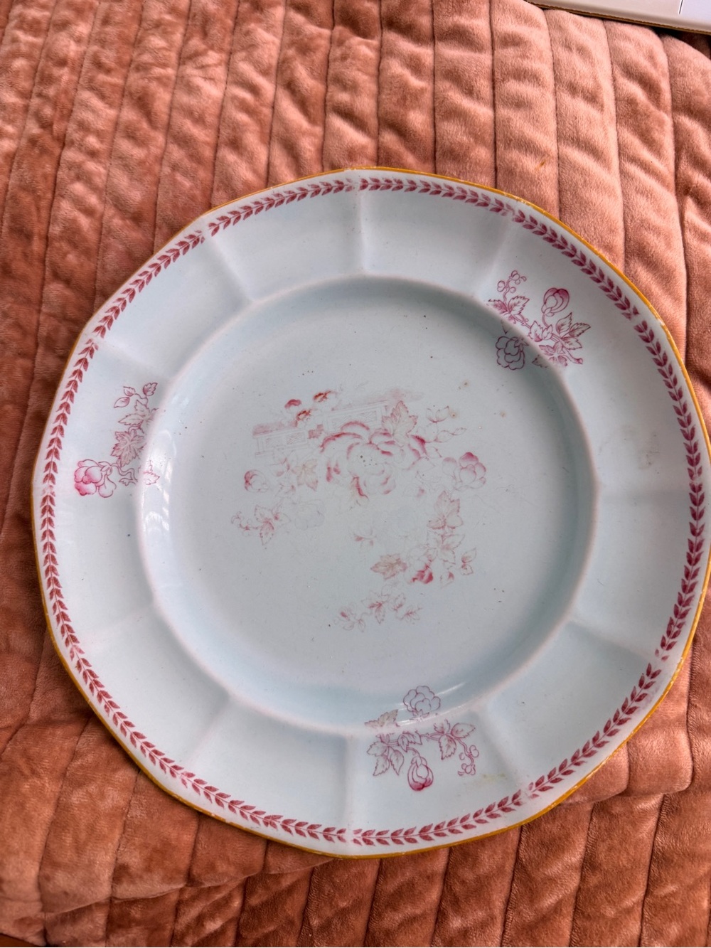 Vintage Adams Calyx Ware Lowestoft Floral Dinner Plate England